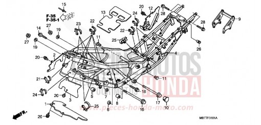 CARROSSERIE DE CHASSIS (XL1000VA) XL1000VA7 de 2007